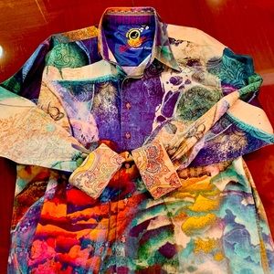 Robert Graham Limited Edition, button down shirt, 2X, multi color, 100% cotton.